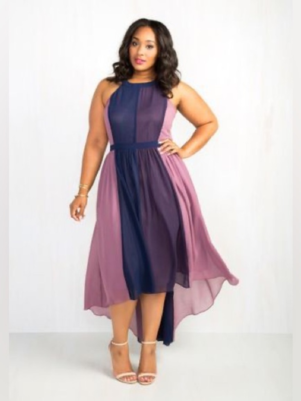 Modcloth Purple Navy High Low Dress size 1X